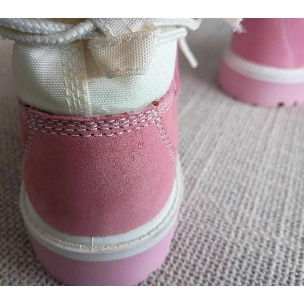Vintage TIMBERLAND Roll Top Pink/White Juniors 6 US (EU 38) Boots | NEW in BOX